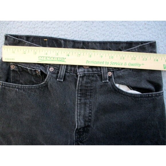 Levi's 550 Jeans Mens 31x32 Black Relaxed Fit Tapered Straight USA Distressed - Picture 6 of 12